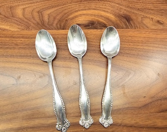 Juego de 3 cucharillas de té Towle de plata esterlina de 14 cm (5,5 pulgadas). Sin monograma. Modelo Canterbury. Pulidas, listas para usar. Envío GRATIS en EE. UU.