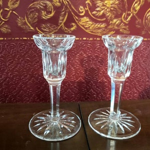 Pair of Waterford Crystal Candlesticks. Wynnewood pattern. 2 Signed holders. Great Condition.  Cleaned & ready to use. Ships FREE in USA.