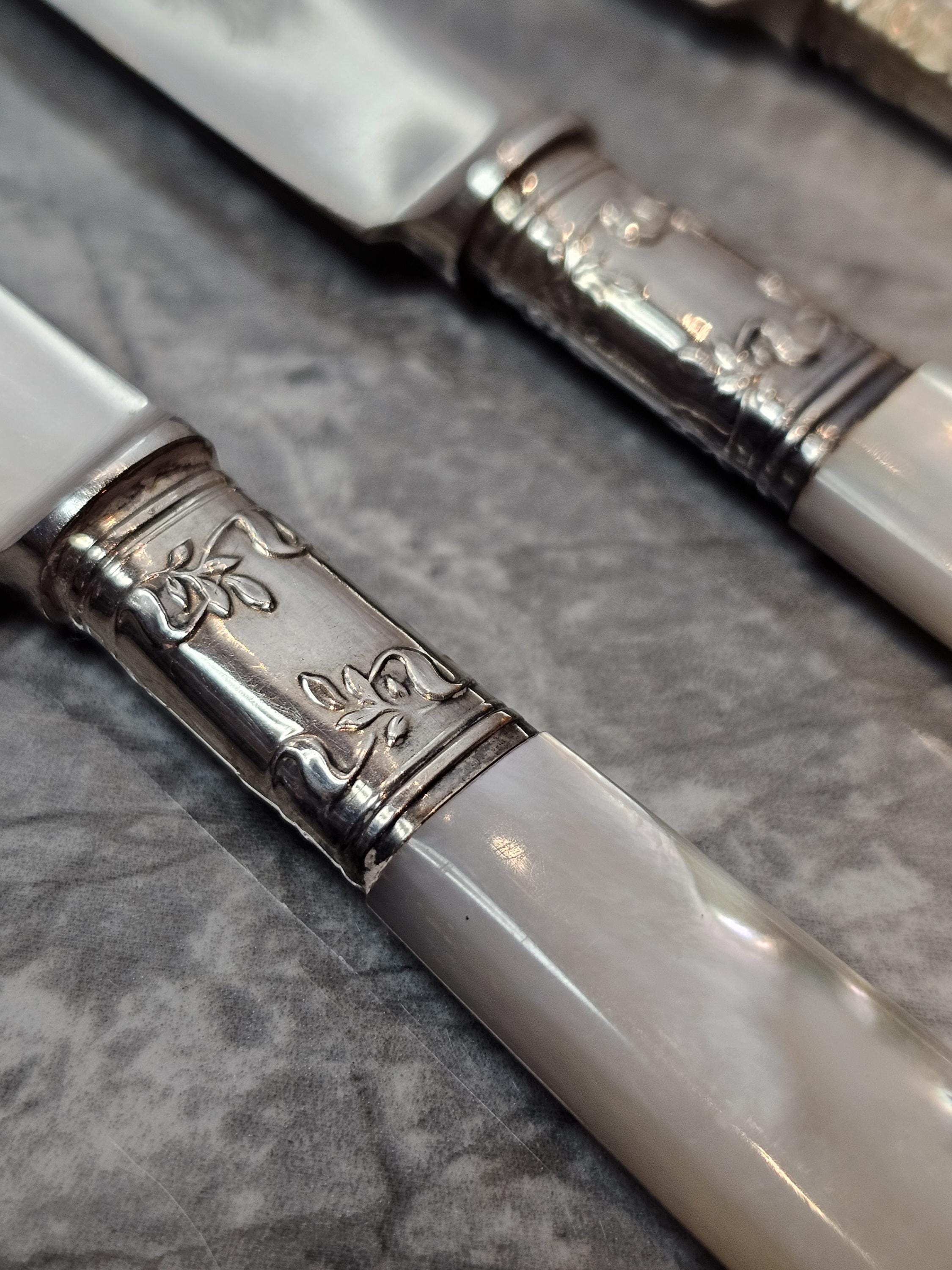 アンティーク　シルバーナイフ アンティーク 1900 年代 スターリング シルバー ナイフ 6 本セット