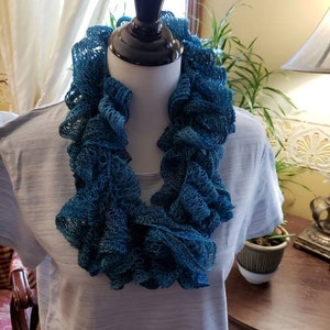 New Crochet Lacy Scarf. Neck Wrap. Accessories. Hand Made. Ships FREE in the USA