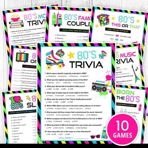 80s Games Bundle Printable, 80s Activities, 80s Party Games, 80s Trivia, 1980s Party Games for Kids & Adults, 80s This or That, DIGITAL