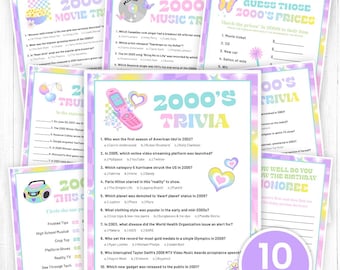 Pakiet gier z lat 2000. do druku, gry imprezowe z lat 2000., ciekawostki z lat 2000., aktywności z lat 2000., gry imprezowe z lat 2000. dla dzieci i dorosłych, ciekawostki z lat 2000. CYFROWE