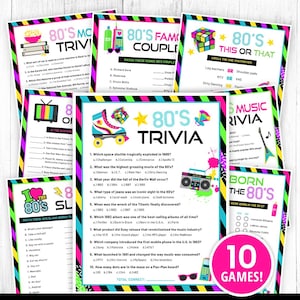 80s Games Bundle Printable, 80s Activities, 80s Party Games, 80s Trivia, 1980s Party Games for Kids & Adults, 80s This or That, DIGITAL