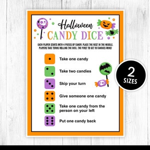 Halloween Candy Dice Game Printable, Halloween Party Games, Office Party Game, Candy Dice Game, Kids & Adults, Classroom Game, DIGITAL