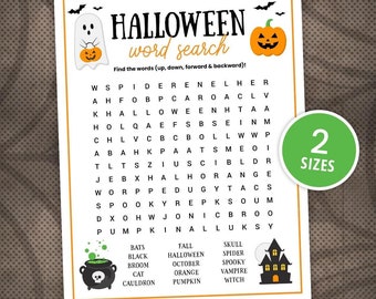 Halloween Word Search Printable, Halloween Printable Games, Halloween Games for Kids, Fun Halloween Party Game, Kids, Word Find, DIGITAL