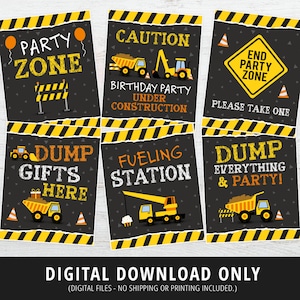 Construction Birthday Signs, Construction Party Signs, Construction Birthday Decor, Construction Party, Dump Truck, DIGITAL