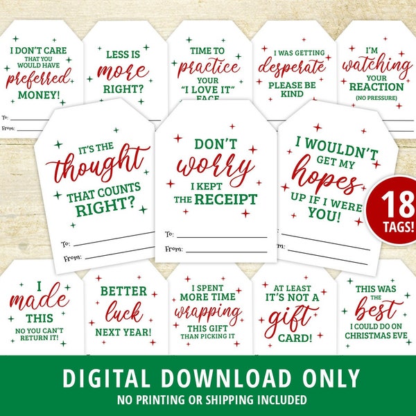 Christmas Gift Tags, Funny Christmas Gift Tags, Christmas Gift Tags Printable, Christmas Tags, Fun Gift Tags, Holiday Gift Tags, DIGITAL