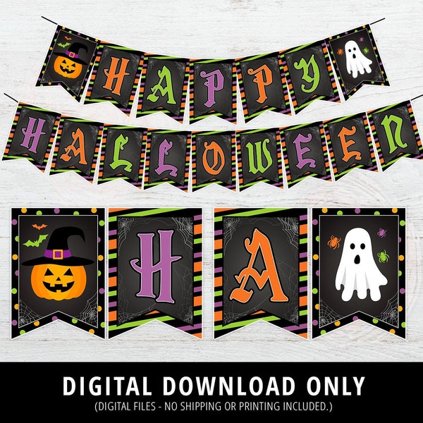 Halloween Banner, Happy Halloween Banner, Halloween Party Decorations, Halloween Party Banner, Pumpkin Banner, Printable, DIGITAL