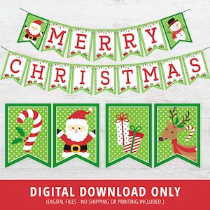 Faixa de Natal, Faixa de Aniversário de Natal, Festa, Aniversário de Crianças de Férias, Festa de Natal, Faixa de Papai Noel, Decoração de Natal, DIGITAL