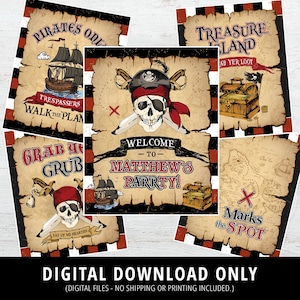 Pirate Party Signs, Pirate Birthday Decor, Pirate Decorations, Pirate  Posters, Treasure Map, Skull, Pirate, Treasure Island, Boy, DIGITAL -   Canada