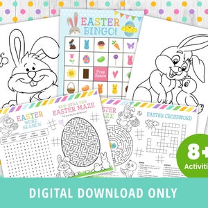 Easter Activities Bundle, Easter Games Printable Pages, Easter Coloring ...