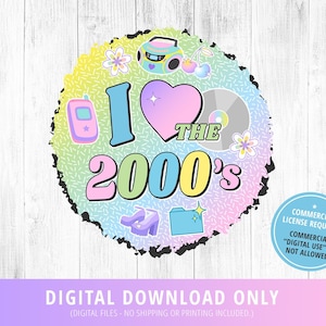 Adoro la sublimazione PNG degli anni 2000, PNG sublimazione anni 2000, PNG clipart olografico Y2K, maglietta anni 2000, compleanno anni 2000, Y2K, download istantaneo