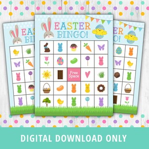 Easter Bingo, Easter Party Games, Easter Bingo Printable, Easter Bingo Game, Easter Activities, Easter Activities, Bunny, Peeps, DIGITAL