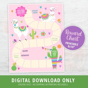 Printable Llama Reward Chart, Llama Reward Chart Kids, Llama Behavior Chart, Reward Chart, Llama, Cute Girl, Motivation, DIGITAL