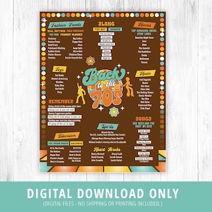 Póster de fiesta de los 70, Letreros para fiestas de los 70, Decoraciones para fiestas de los 70, Fiesta de los 70, Disco retro de los 70, Fiesta de las décadas, Fiesta temática de los 70 DIGITAL