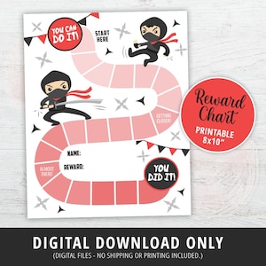 Druckbare Ninja Belohnungstabelle, Ninja Belohnungstabelle Kinder, Ninja Verhaltenstabelle, Belohnungstabelle, Junge, Ninja, motivierend, DIGITAL