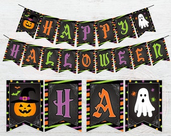 Halloween Banner, Happy Halloween Banner, Halloween Party Decorations, Halloween Party Banner, Pumpkin Banner, Printable, DIGITAL