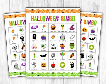 Bingo d'Halloween, Jeux d'Halloween, Bingo d'Halloween imprimable, Jeux de famille d'Halloween, Activités d'Halloween pour les enfants DIGITAL