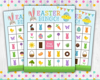 Easter Bingo, Easter Party Games, Easter Bingo Printable, Easter Bingo Game, Easter Activities, Easter Activities, Bunny, Peeps, DIGITAL