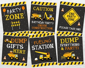 Construction Birthday Signs, Construction Party Signs, Construction Birthday Decor, Construction Party, Dump Truck, DIGITAL