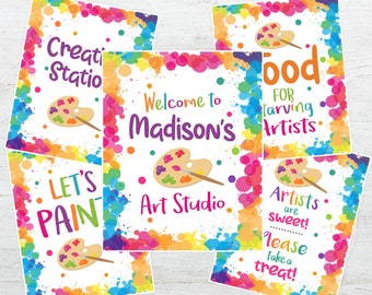Art Painting Party Signs, Art Birthday Signs, Art Painting Decorations, Art Poster, Paint Party Signs, Art Party, Printable, DIGITAL 8x10"