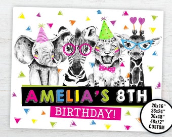 Party Animals Backdrop, Party Animals Banner, Party Animals Yard Sign, Wild Party Animals Birthday Party, Zoo, Printable Backdrop, DIGITAL