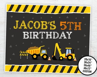 Construction Backdrop, Construction Birthday Banner, Construction Yard Sign, Construction Party, Dump Truck Backdrop, Printable, DIGITAL