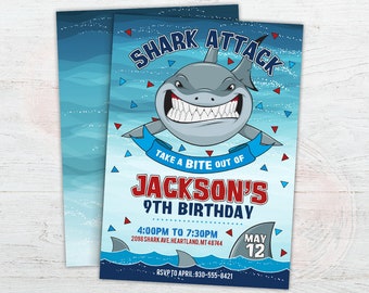 Shark Invitation Etsy