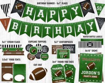 Decoraciones para fiestas de fútbol, decoración para fiestas de cumpleaños de fútbol, paquete para fiestas de fútbol, decoración de fútbol, letreros, pancartas, deportes, imprimible digital