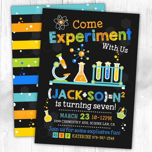 Science Birthday Invitation Mad Scientist Invitation for - Etsy