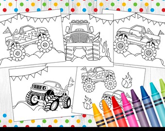 Truck Coloring Book Etsy