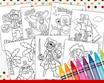 15 Pirate Coloring Pages, Pirate Activities, Pirate Party, Pirate Decor, Pirate Printables, Kids Coloring Sheets, Coloring Pages, DIGITAL