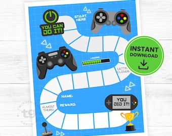 Printable Video Game Reward Chart, Video Game Reward Chart Kids, Video Game Behavior Chart, Reward Chart, Game Chart, Motivation, DIGITAL