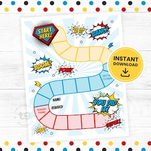 Printable Superhero Reward Chart, Superhero Reward Chart Kids, Superhero Behavior Chart, Reward Chart, Superhero Comic, Motivation, DIGITAL