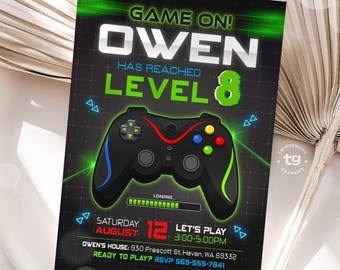 Video Game Invitation, Video Game Party Invite, Video Game Birthday Invitation, Video Game Birthday, Game Party, Boy Party Invite, DIGITAL