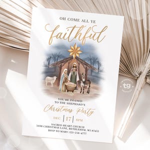 Christmas Nativity Invitation, Religious Christmas Invitation, Holiday Party, Nativity Invitation, Church Christmas Party, Jesus, DIGITAL