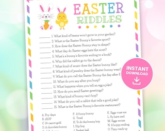 Juego de adivinanzas de Pascua, juego de Pascua imprimible, actividad de Pascua, juego de fiesta de Pascua, para niños y adultos, familia, aula, digital
