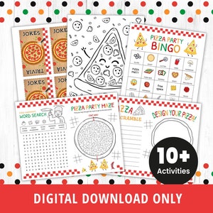 Pizza Game Printables, Pizza Party Family Trivia and Games, Pizza Activity Pack, Pizza Coloring Pages, Pizza Bingo, Pizza Worksheet DIGITAL