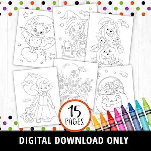 Halloween Coloring Pages, Halloween Activities for Kids, Halloween Games, Halloween Printable, Kids Coloring Pages, PDF DIGITAL