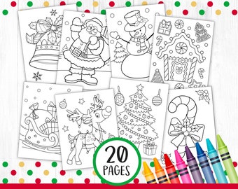 20 Christmas Coloring Pages, Christmas Printable, Christmas Games, Christmas Activities, Printable Coloring Pages, Classroom, DIGITAL