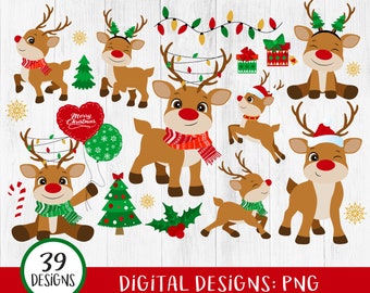 Download Rudolph Clipart Etsy