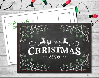 christmas postcard etsy