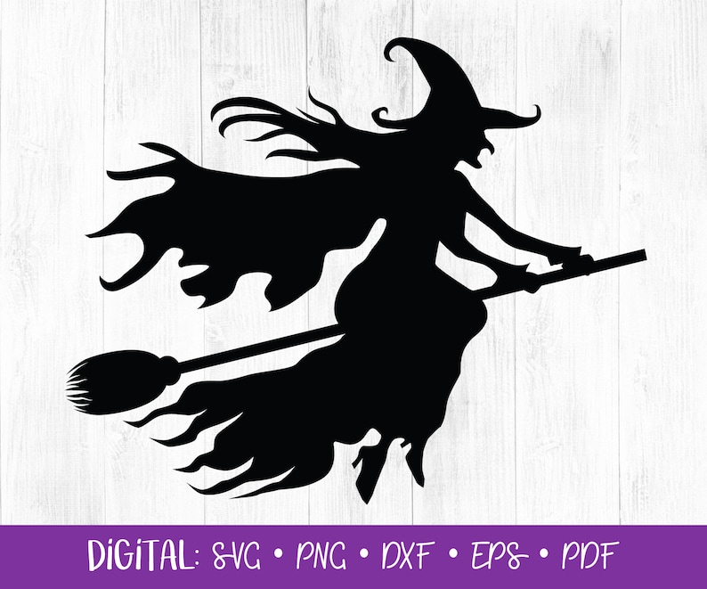 Witch SVG Witch Flying Silhouette Clipart SVG Wicked Witch | Etsy