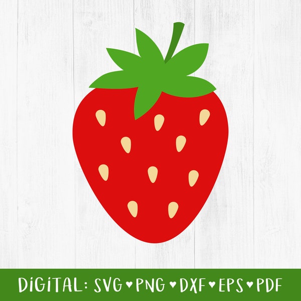 Strawberry SVG, Strawberry Clipart, Fruit Svg, Strawberry Cricut, Cut files, Silhouette, dxf, eps, pdf, Digital