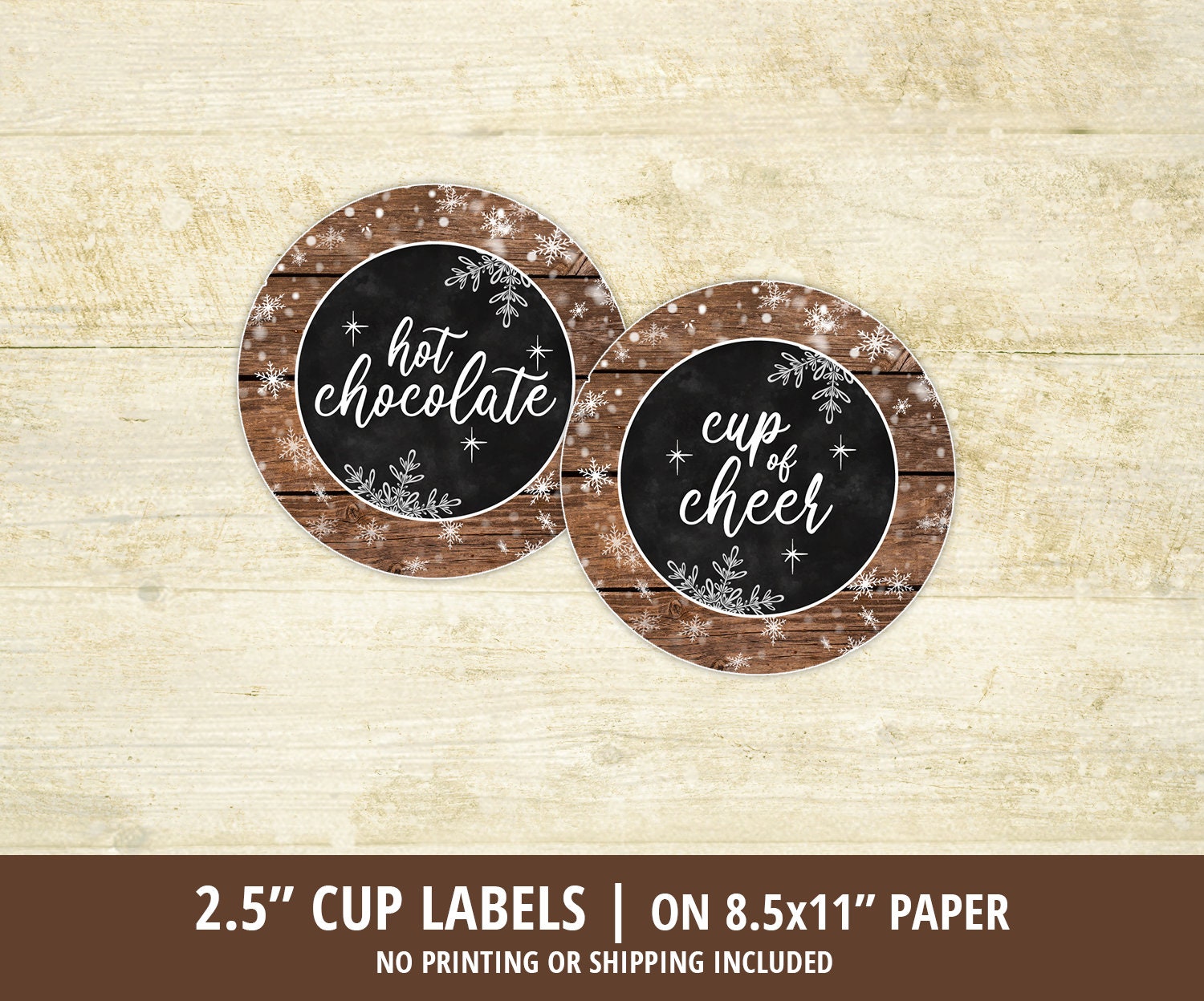 Hot Chocolate Bar Printable Kit Hot Chocolate Party Wood Hot - Etsy