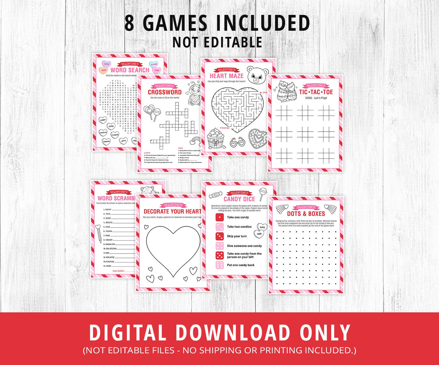 Valentine's Day Kids Games Bundle, Valentine's Kids Games & Activities ...