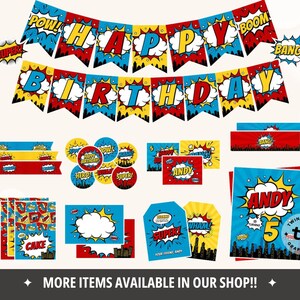 Superhero Invitation, Superhero Comic Birthday Invite, Superhero Birthday Invitation, Superhero Party, Comic Book Invitation, Boy, DIGITAL image 5