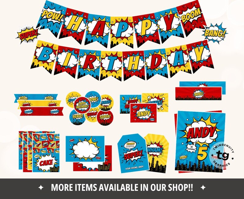 Superhero Invitation, Superhero Comic Birthday Invite, Superhero Birthday Invitation, Superhero Party, Comic Book Invitation, Boy, DIGITAL image 5