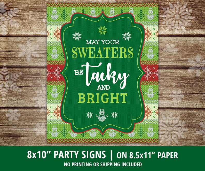 Ugly Sweater Party Signs Ugly Christmas Sweater Party