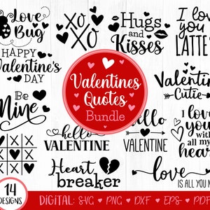 14 Walentynkowy cytat SVG Bundle, Walentynkowy svg, Cześć Walentynkowy, Miłość Svg, XOXO svg, Koszulka Walentynkowa, clipart, png, Cricut, Plik Cięty